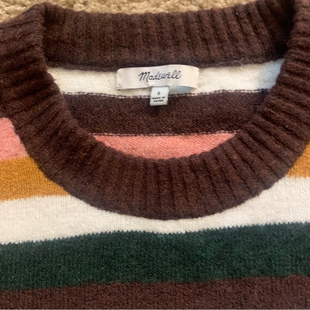 Madewell Striped Merino Wool Alpaca Blend Pullover Slouchy Sweater - Picture 8 of 14